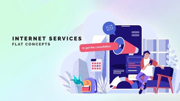 Videohive Internet Services Flat Concept 33559878 Free Download