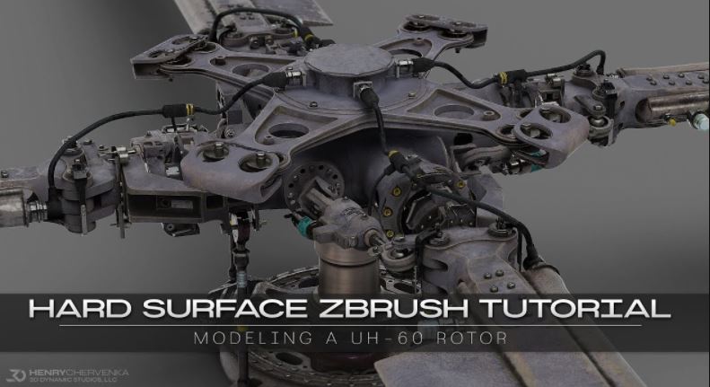Artstation – Hard Surface ZBrush Tutorial // Modeling A UH-60 Rotor by Henry Chervenka  (Premium)