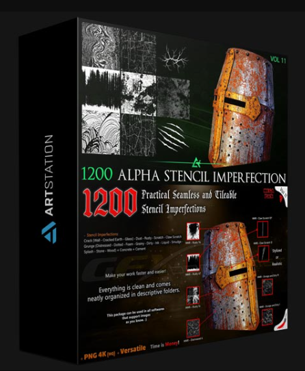 ARTSTATION – 1200 PRACTICAL ALPHA SEAMLESS AND TILEABLE STENCIL IMPERFECTIONS